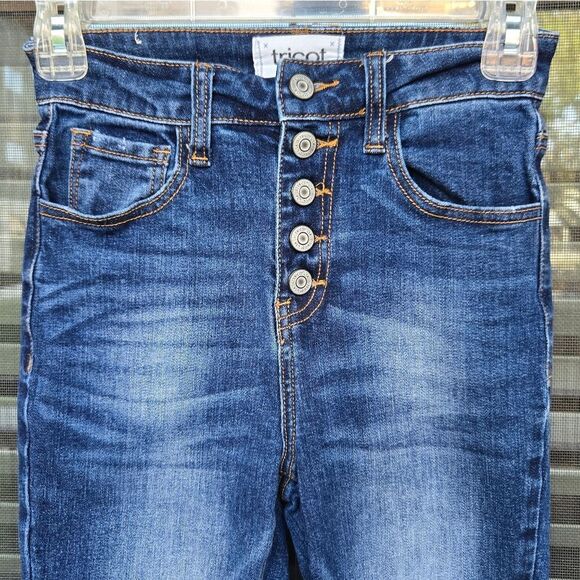 Tricot Women's High Rise Button Fly Skinny Jeans- Size 0 - Picture 3 of 11